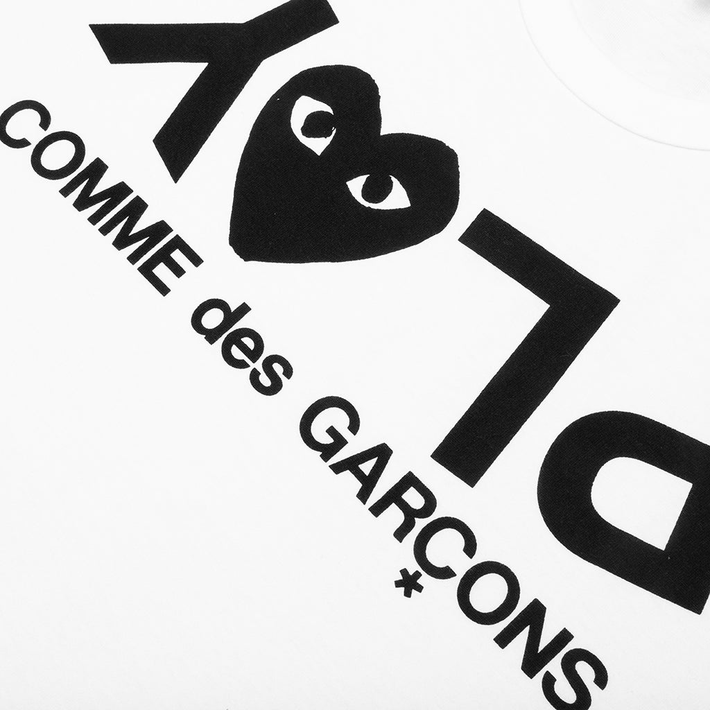 Comme des Garcons PLAY Inverted Text T-Shirt - White – Feature