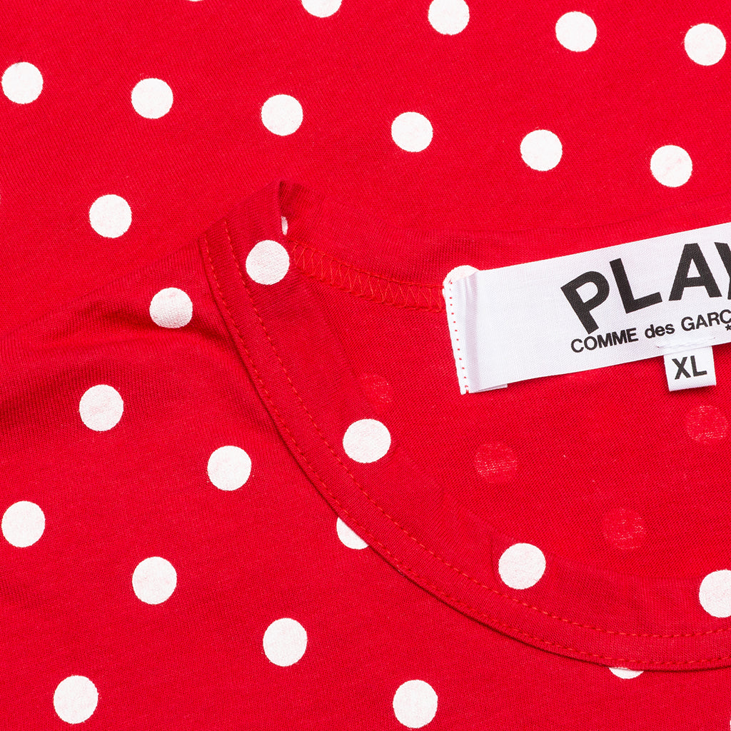 comme des garcons red polka dot