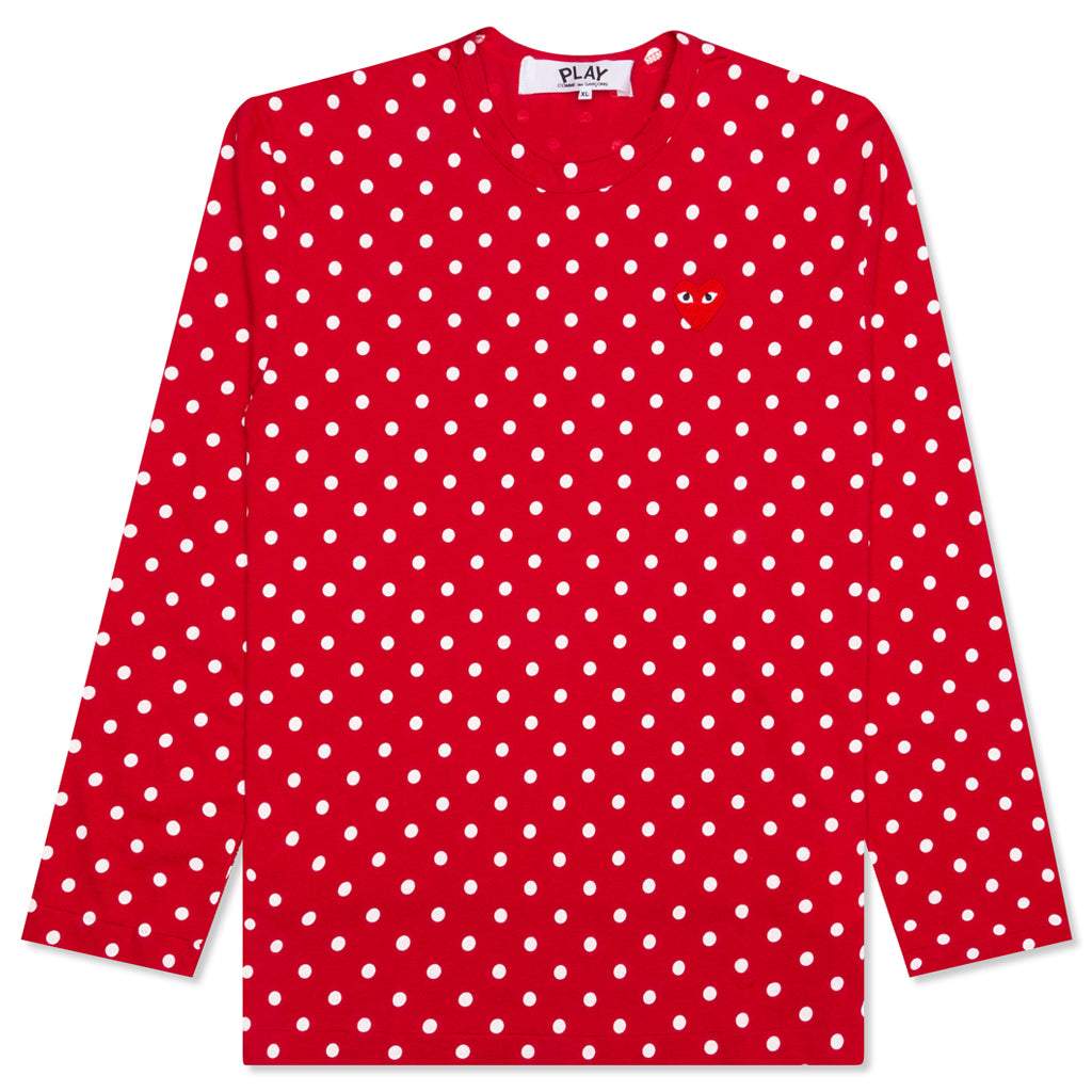 cdg play polka dot shirt