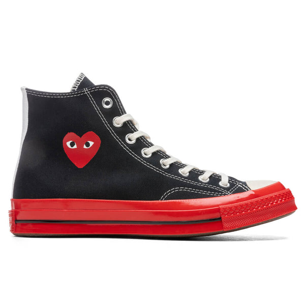 Converse x Comme Des Garcons PLAY All Star Chuck '70 Hi Red Sole - Feature