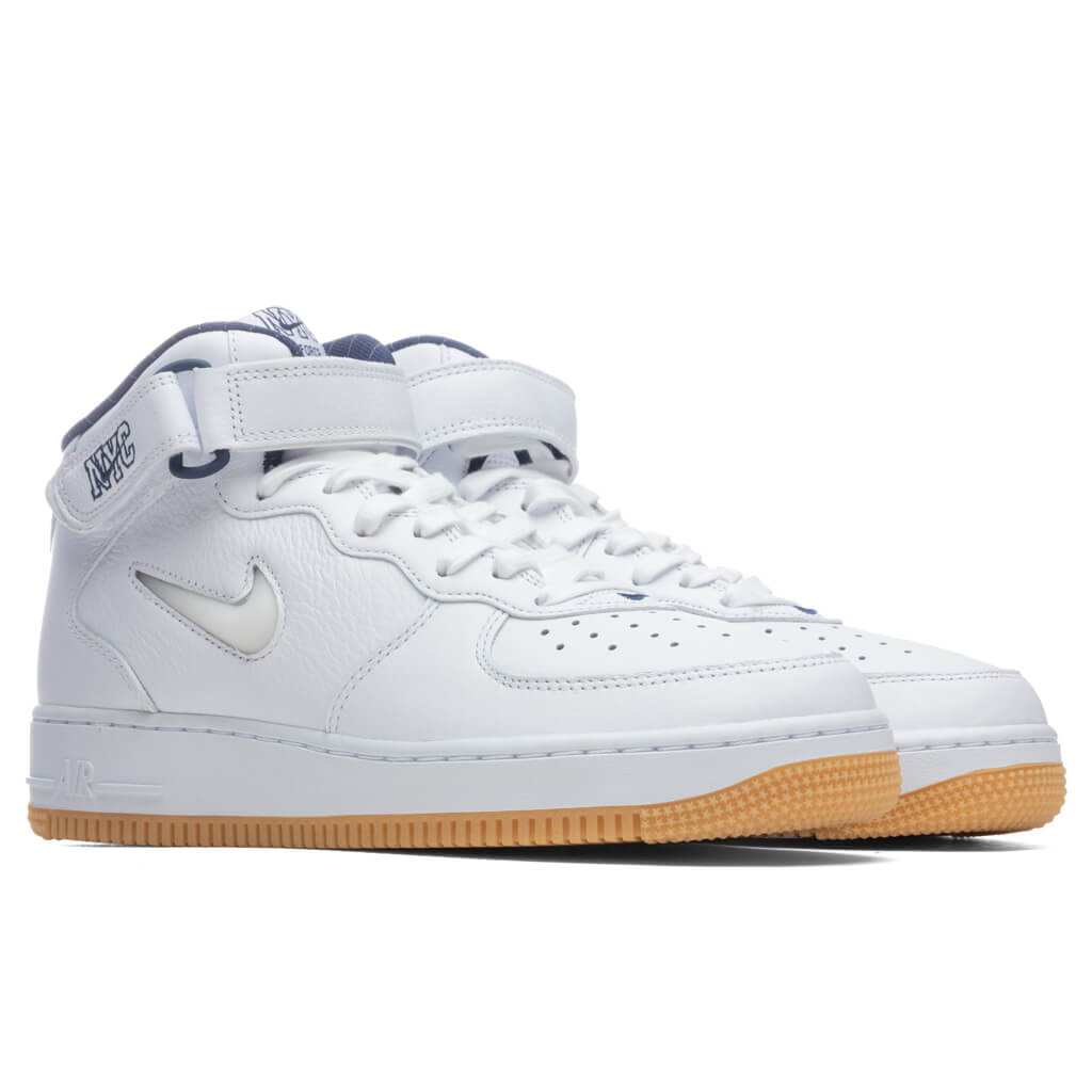 Nike Air Force 1 Mid Jewel 'NYC'- White/Midnight Navy – Feature