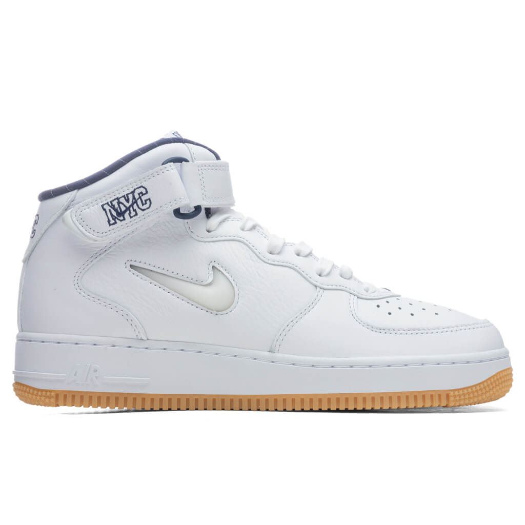 Nike Air Force 1 Mid Jewel 'NYC'- White/Midnight Navy – Feature