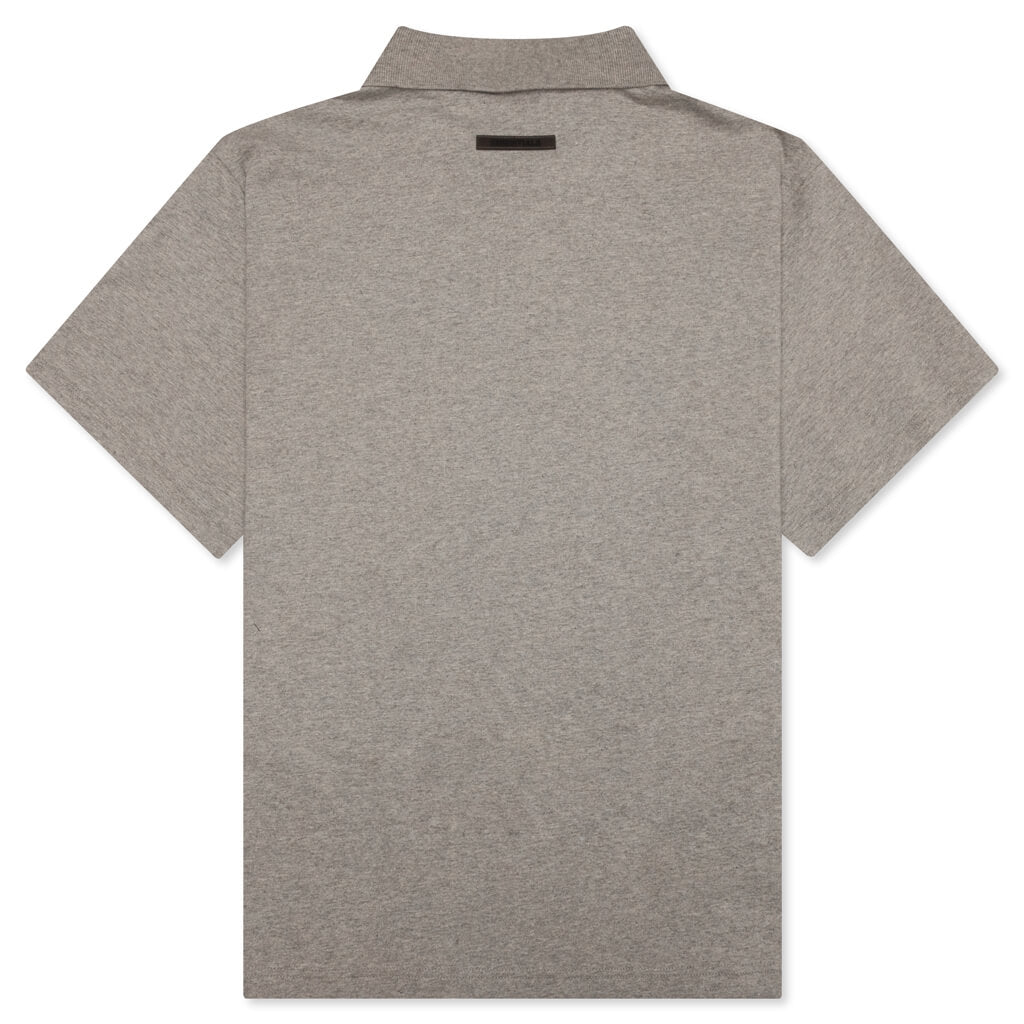Fear of God Essentials S/S Polo - Dark Heather Oatmeal – Feature