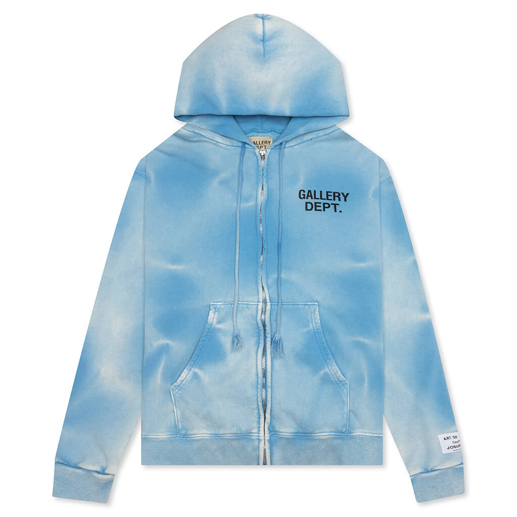 Sun Faded English Zip Hoodie - Blue – Feature