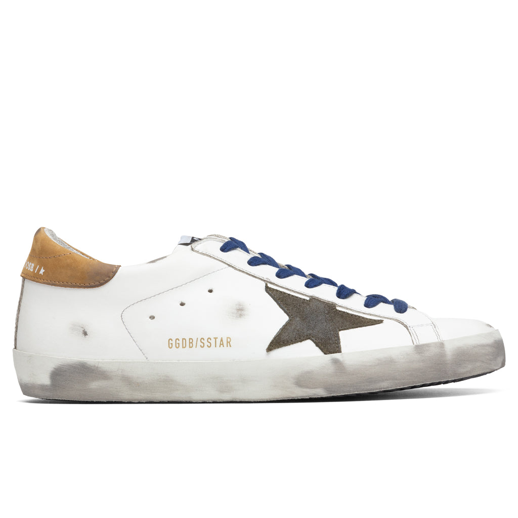 Golden Goose Super-Star Sneakers - White/Drill Green/Brown – Feature