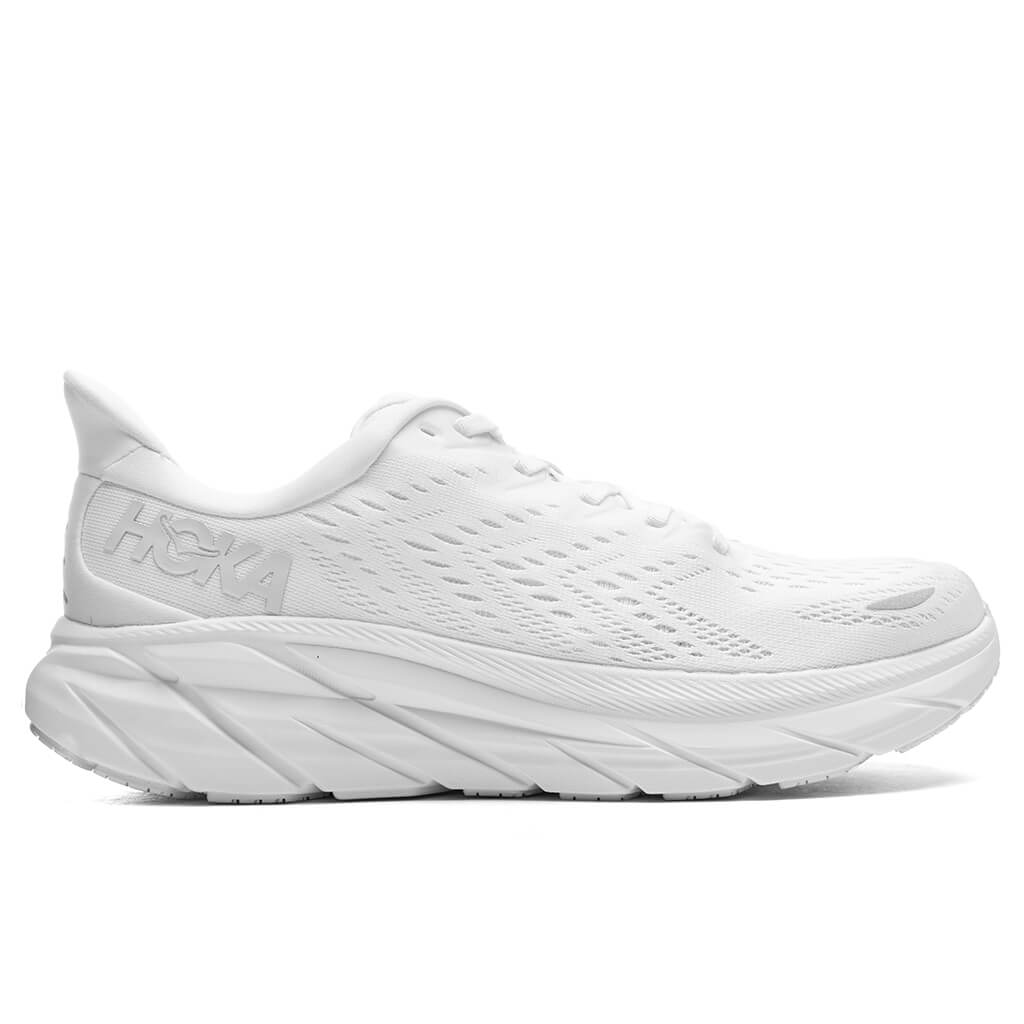 Hoka One One Clifton 8 - White/White – Feature