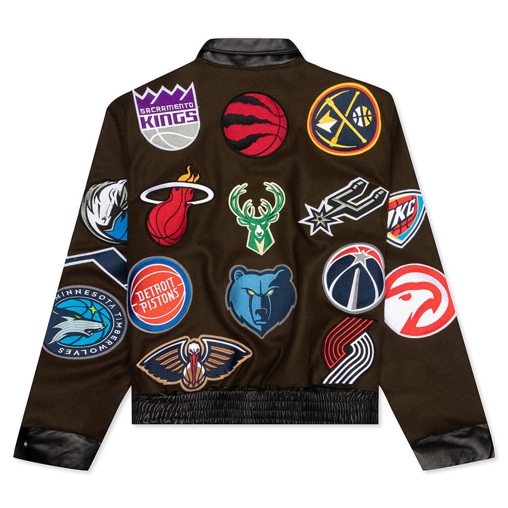 Jeff Hamilton NBA Collage Wool & Leather Jacket - Olive – Feature