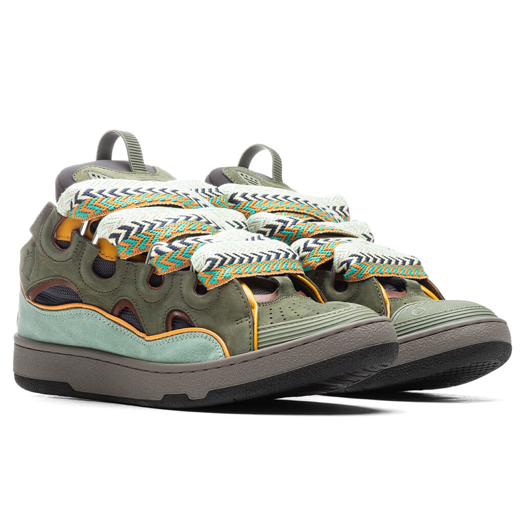 Lanvin Curb Sneakers - Moss Green/Grey – Feature
