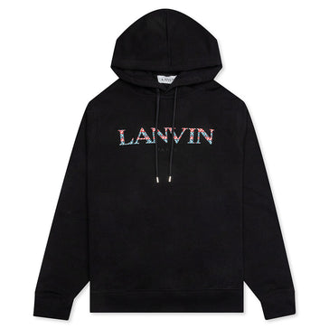 Lanvin logo-embroidered cotton hoodie - Neutrals