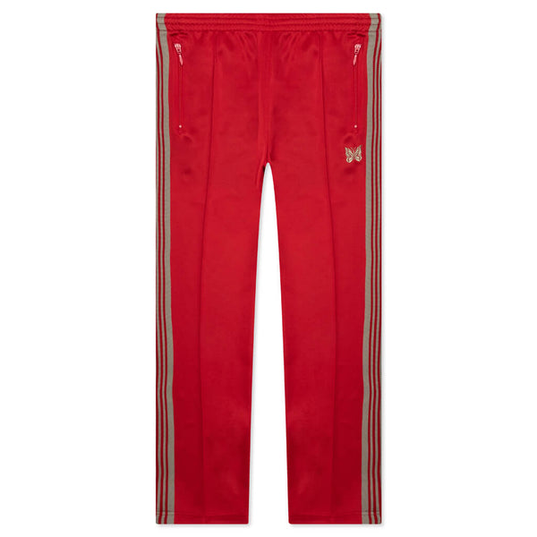 Poly Smooth Narrow Track Pant - Red