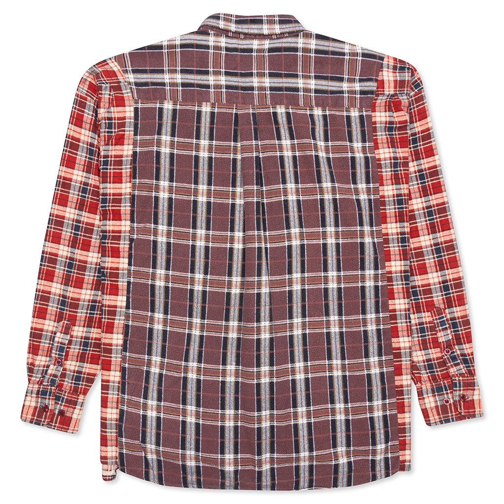 Needles Ribbon Wide Flannel Shirt - Burgundy/Gold – Feature