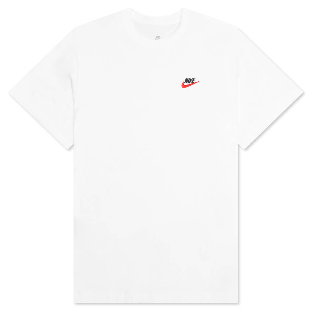 Nike Sportswear Club T-Shirt - White/Black/University Red – Feature