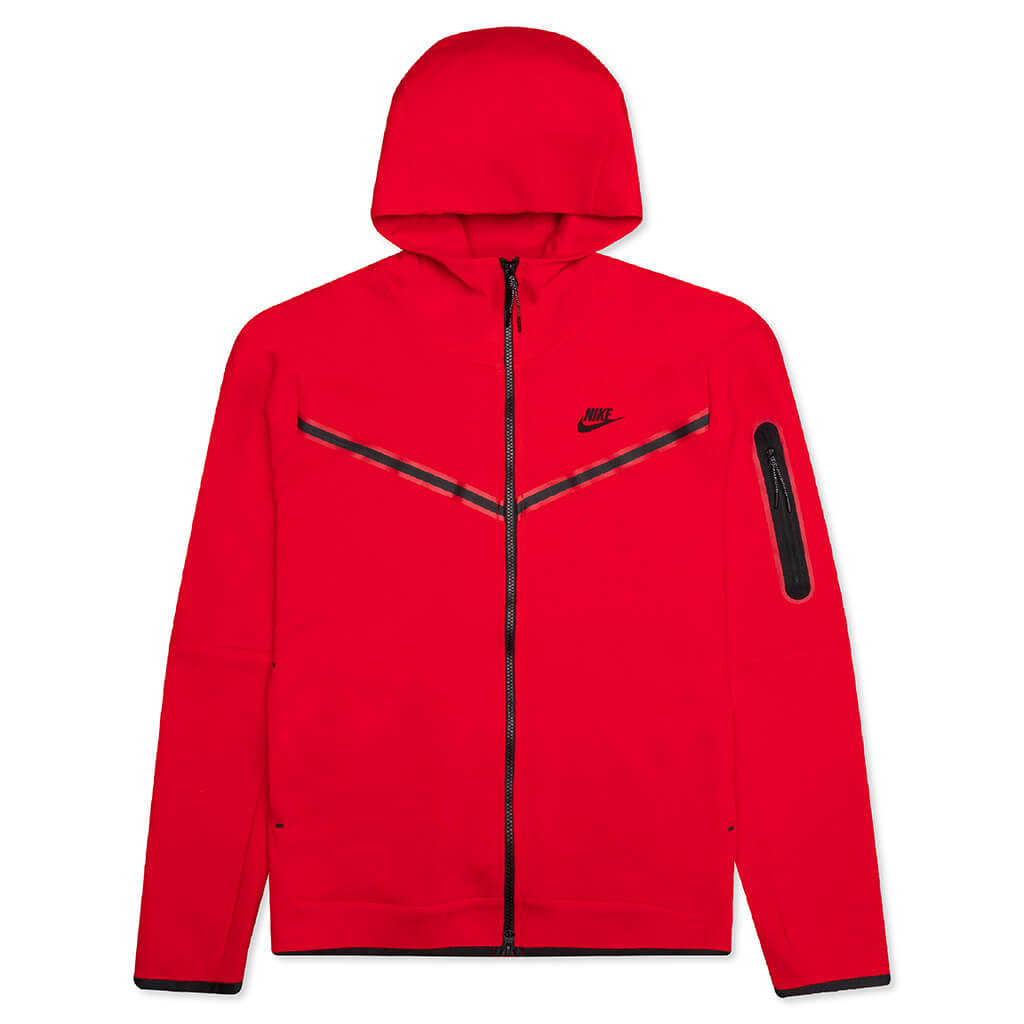 Nike Sportswear Tech Fleece Full Zip Up Hoodie - University Red – Feature