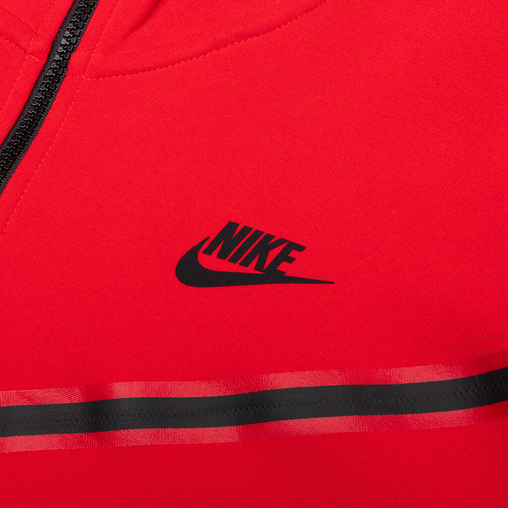 Nike Sportswear Tech Fleece Full Zip Up Hoodie - University Red – Feature