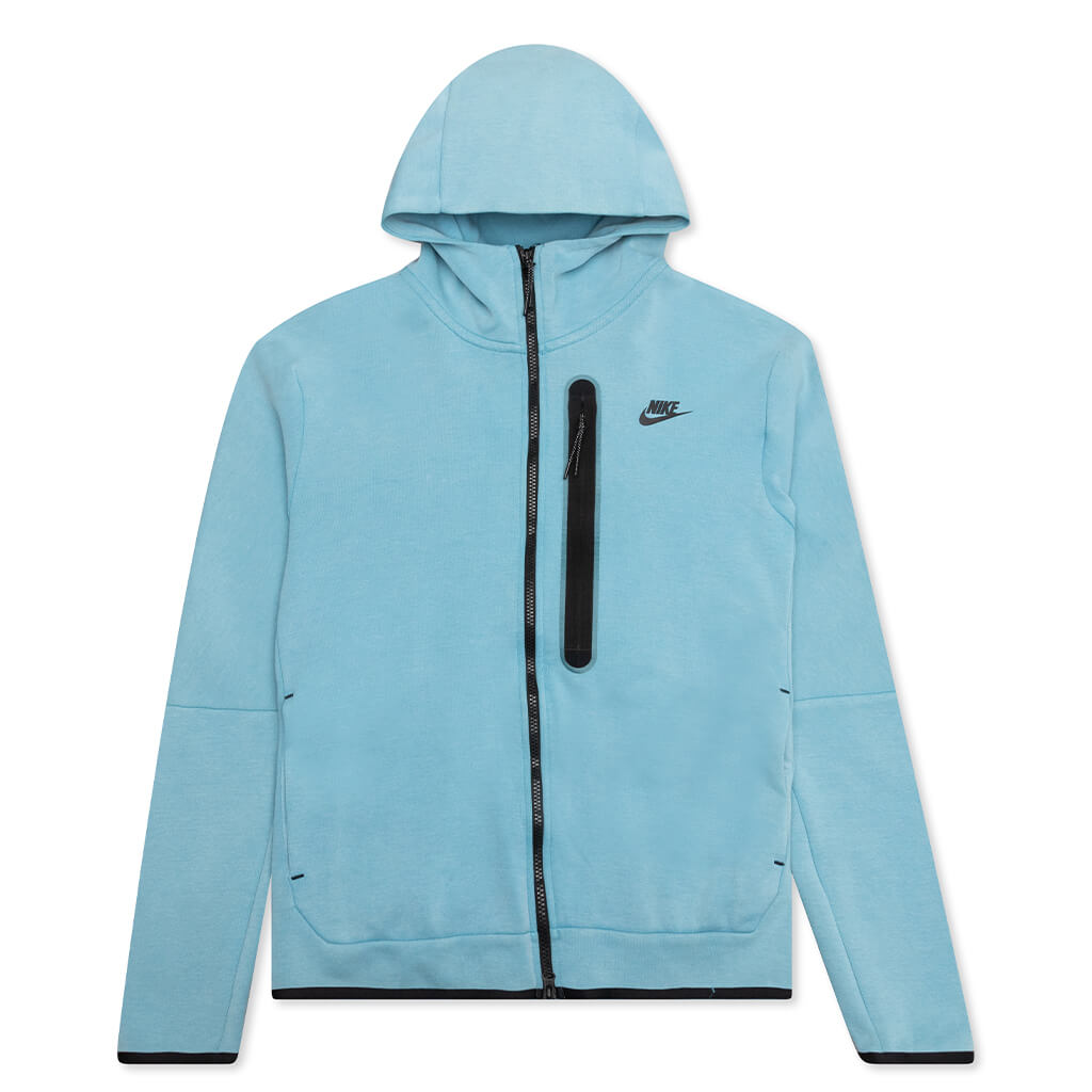 Nike Sportswear Tech Fleece Washed Full-Zip Hoodie - Cerulean/Black ...