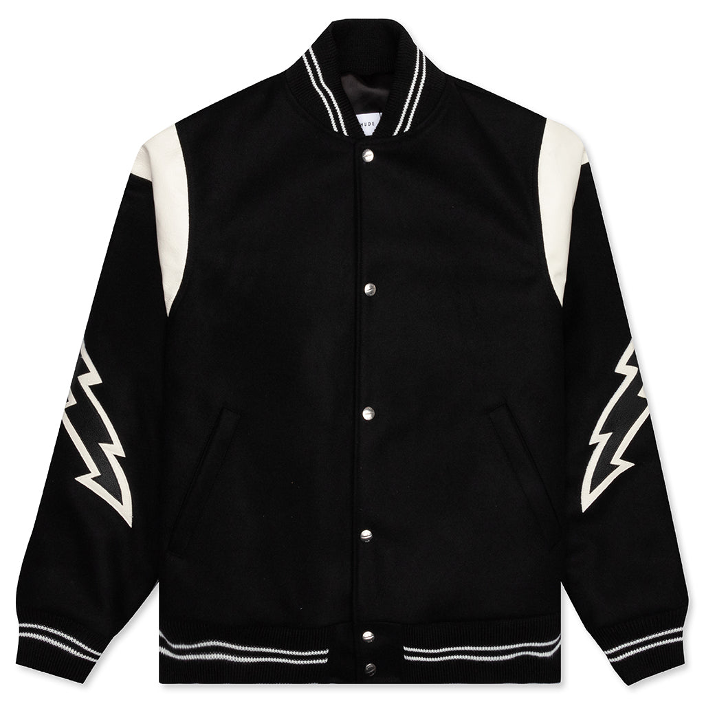 Rhude Lightning Varsity Jacket - Black – Feature