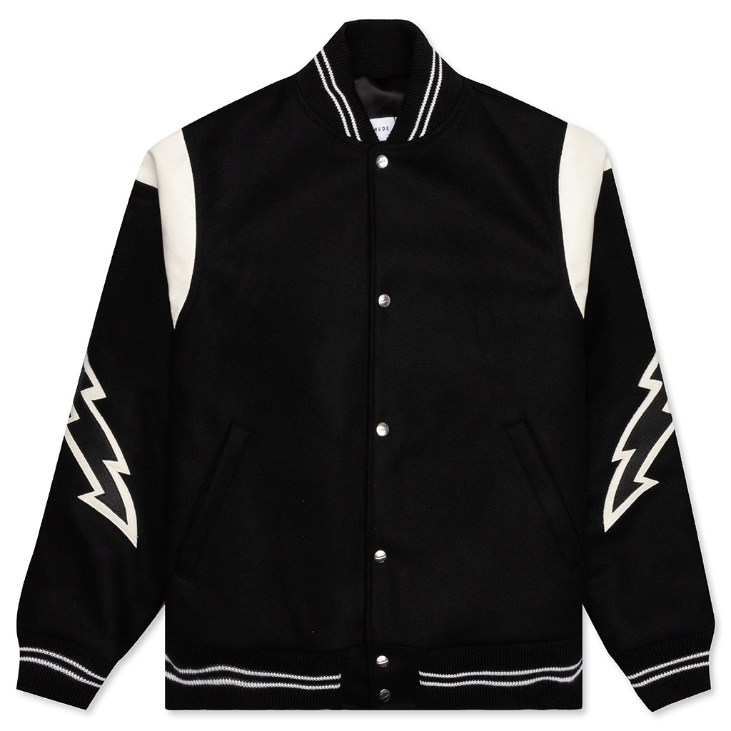 rhude lightning varsity jacket