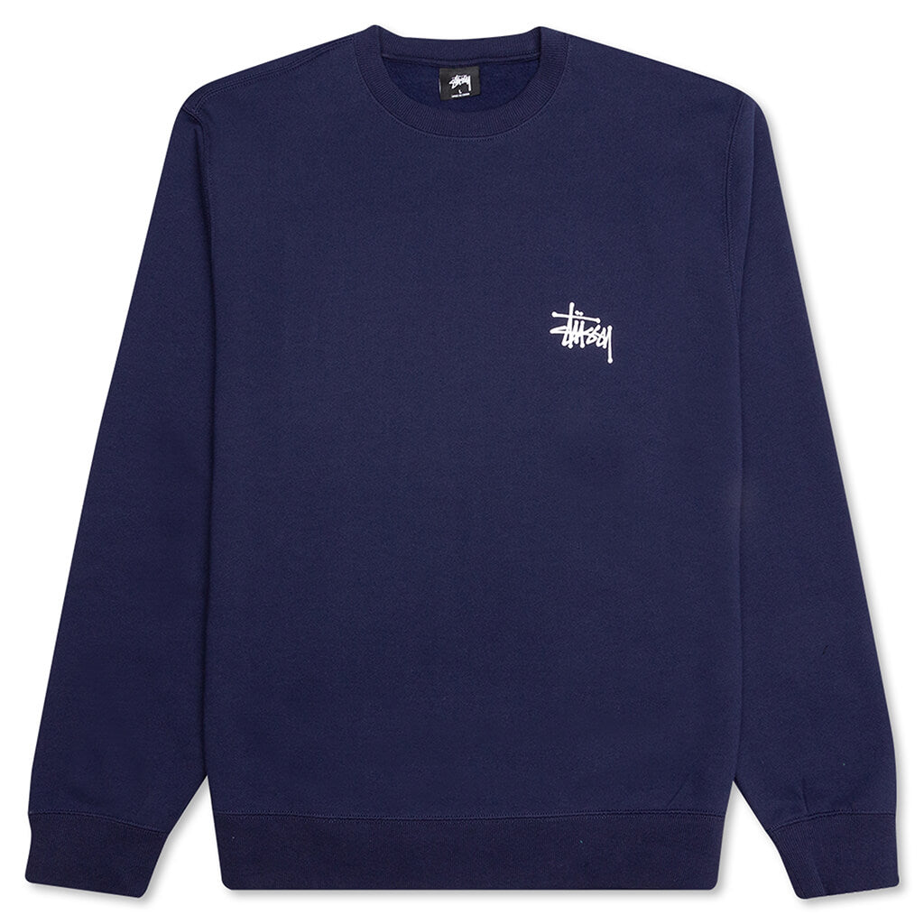 Stussy Basic Crew - Navy – Feature