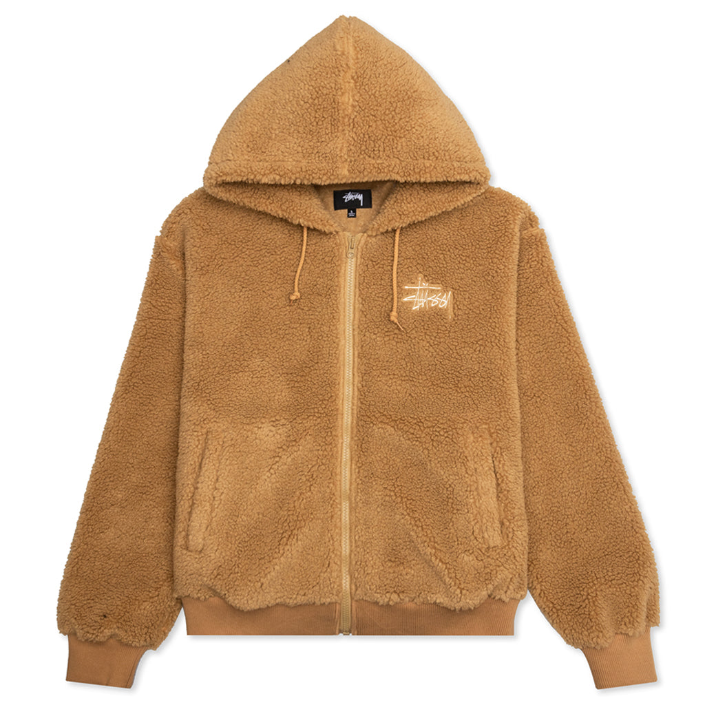 Stussy Sherpa Zip Hoodie - Brown – Feature