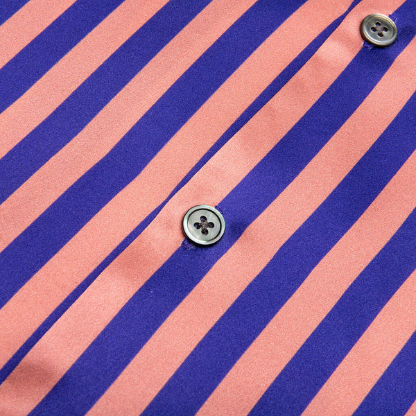 Striped Silk Shirt - Blue