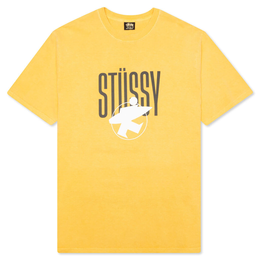 Stussy Surfman Pig Dyed Tee - Yellow – Feature