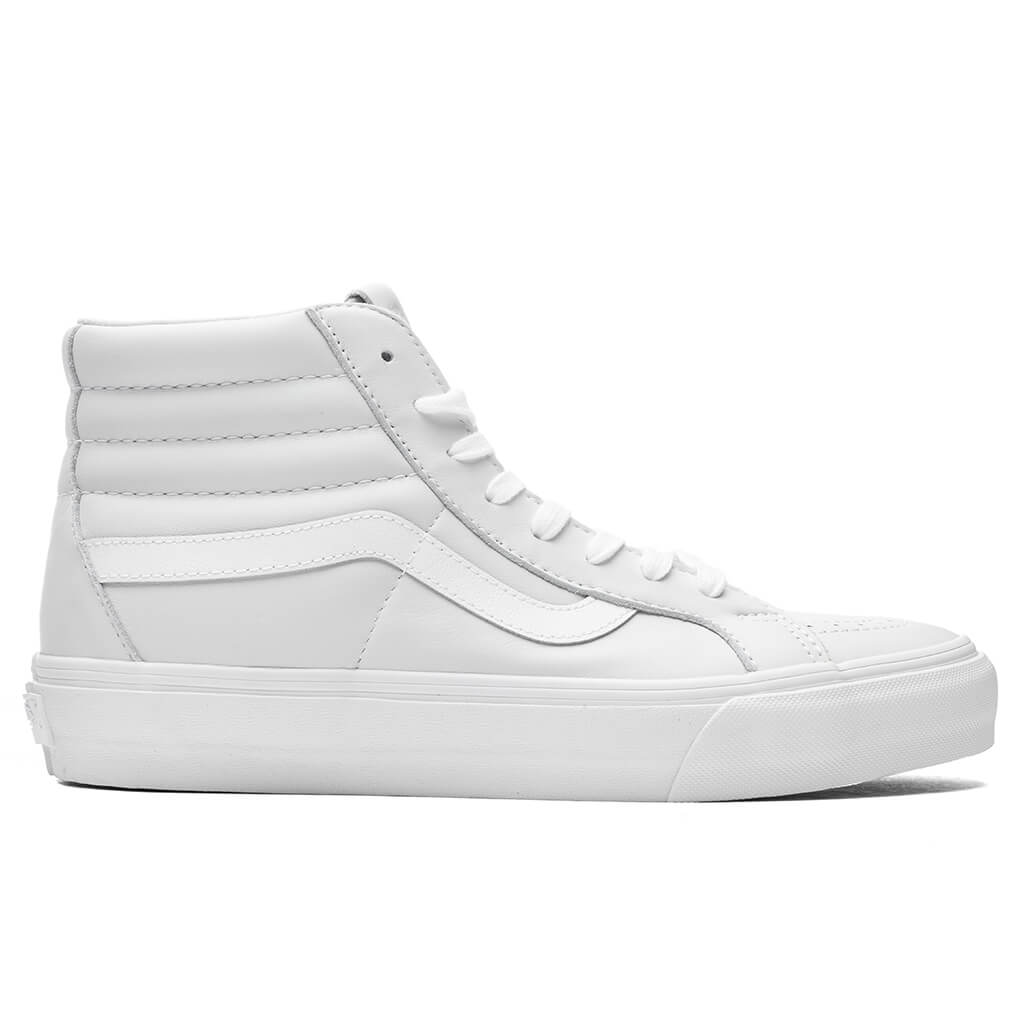 all white vans sk8 hi leather