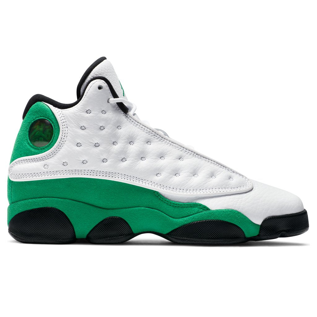 green and white jordan 13