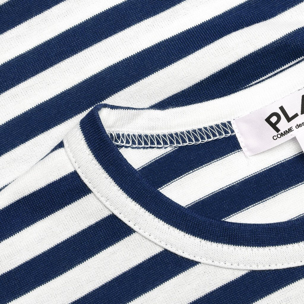 Comme des Garcons PLAY Kid's Striped Long Sleeve T-Shirt - Navy/White ...