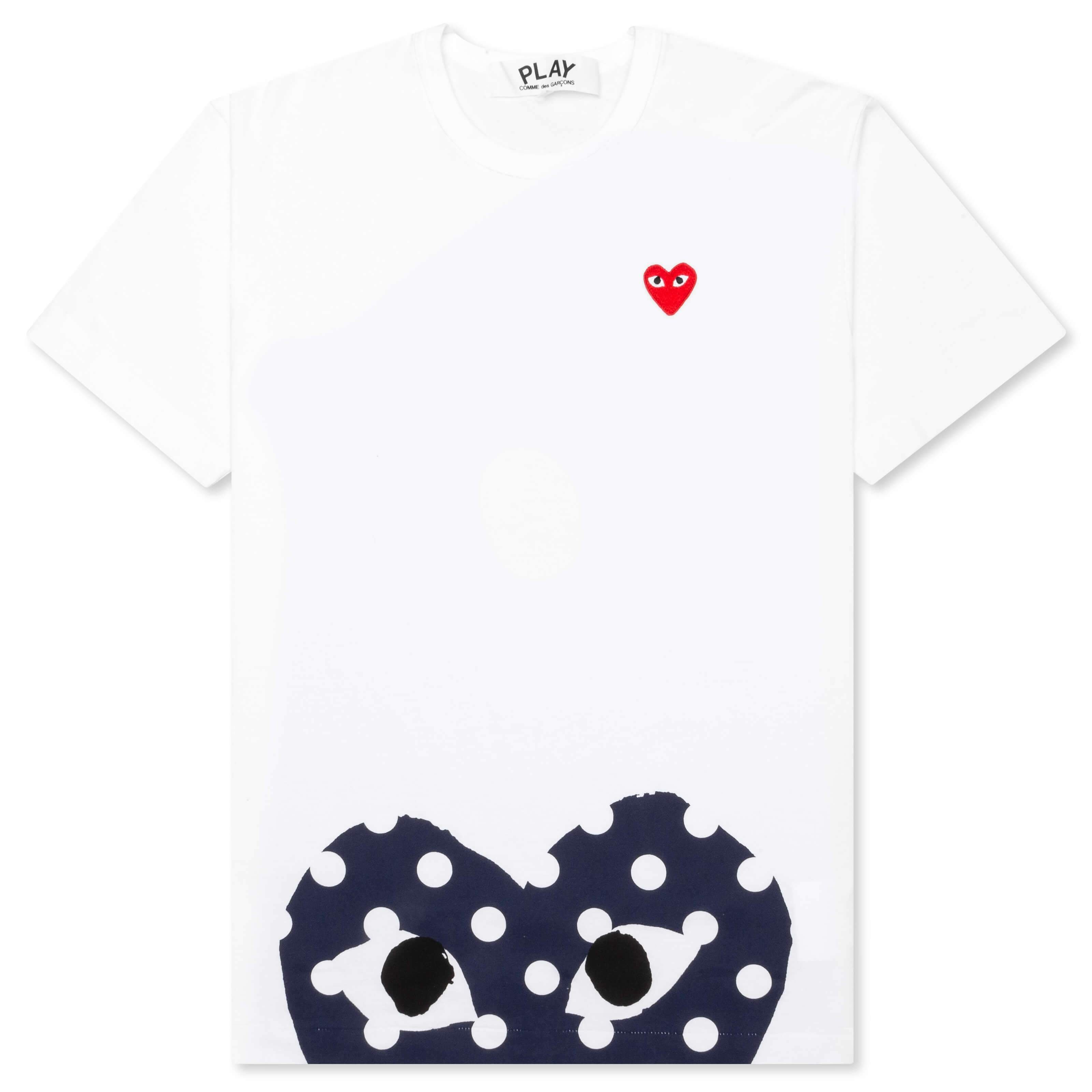 Comme des Garcons Polka Dot Heart T-Shirt - White Feature