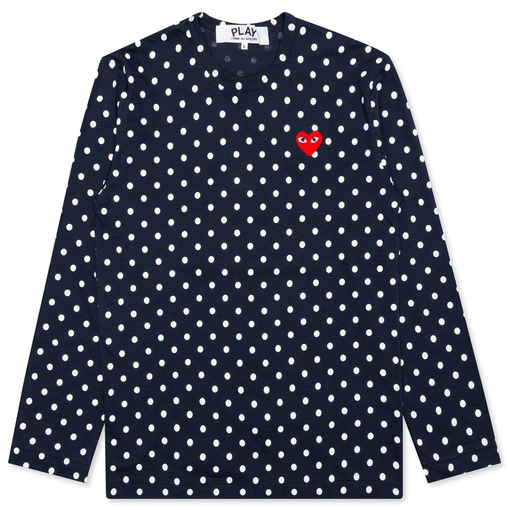 comme des garcon polka dot shirt