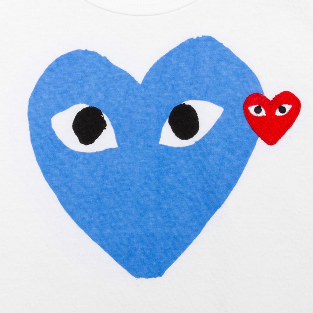 Comme des Garcons PLAY Women's Colored Heart Tee - Blue – Feature