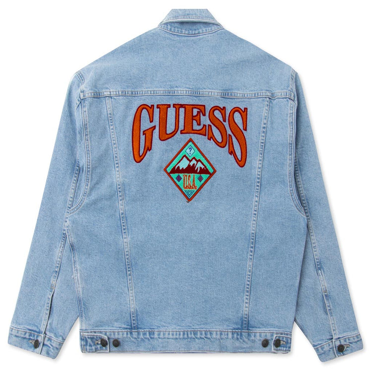 Guess Oversize Mountain Denim Jacket - Rivera Light Indigo – Feature