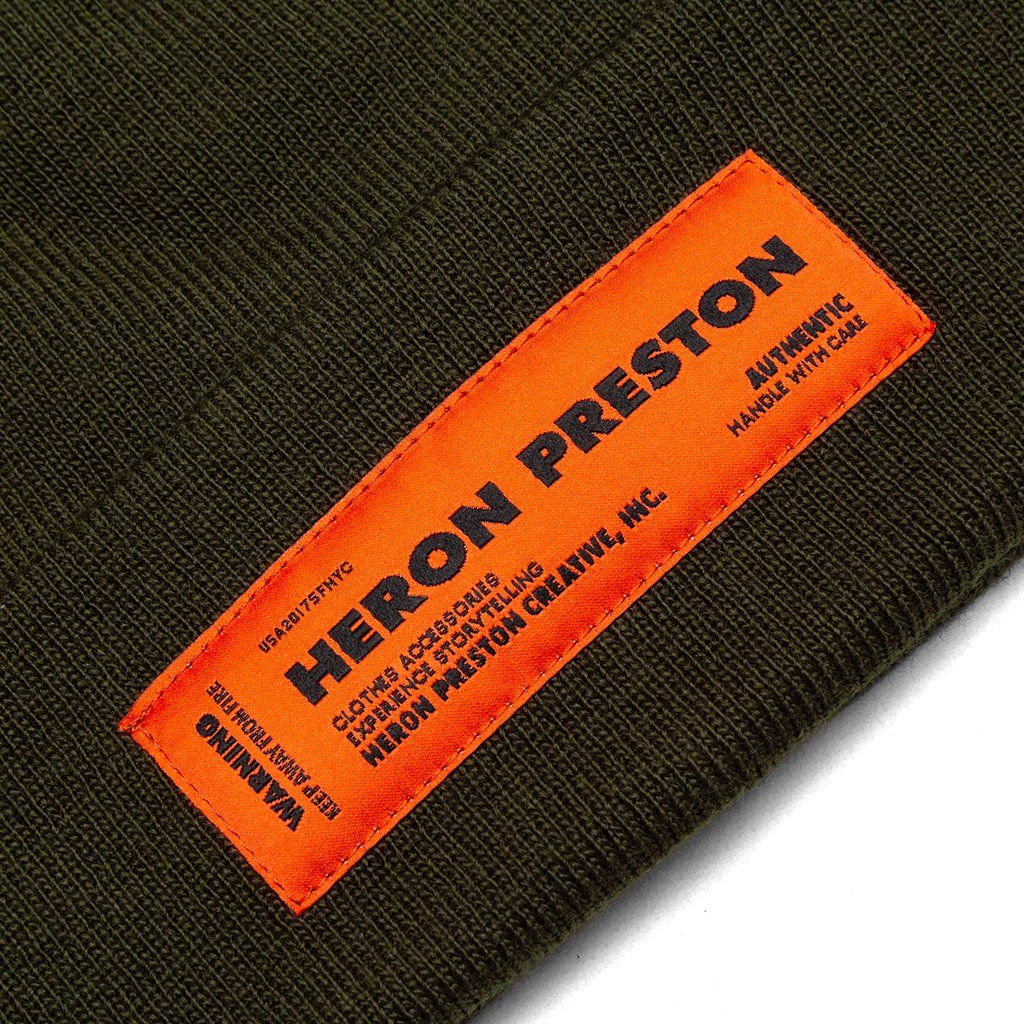 Heron Preston Beanie - Olive | Designer Beanie | Feature