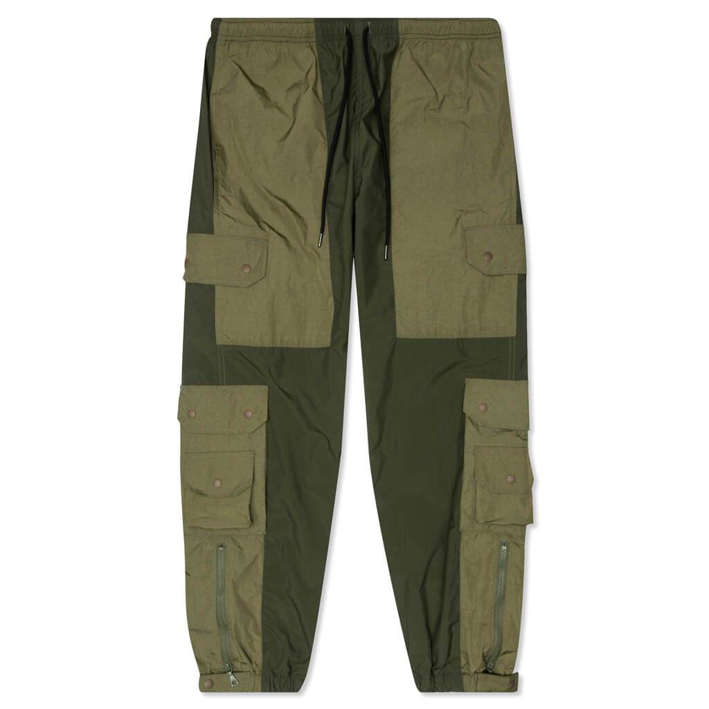 John Elliott Paneled Nylon Cargo Pants - Olive – Feature