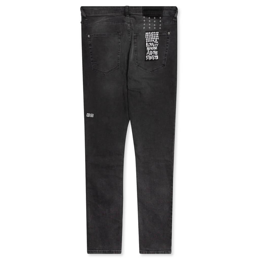 mens black joggers with red stripe