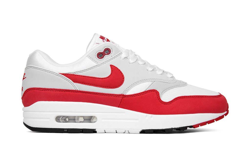 Nike Air Max 1 OG Anniversary - White/University Red/Neutral Grey – Feature