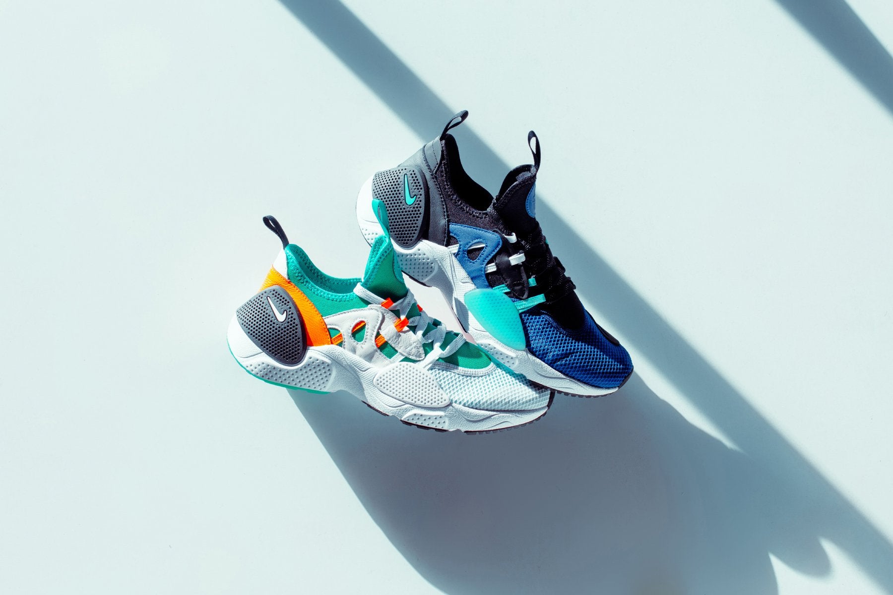 huarache edge txt qs - white/clear emerald