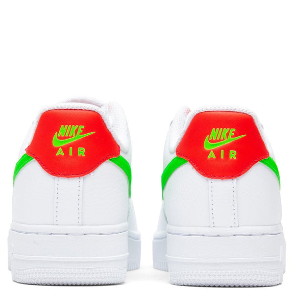 nike air force 1 white/laser crimson/green strike