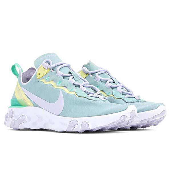 Nike Women S React Element 55 Ocean Cube Amethyst Tint Luminous Gree Feature