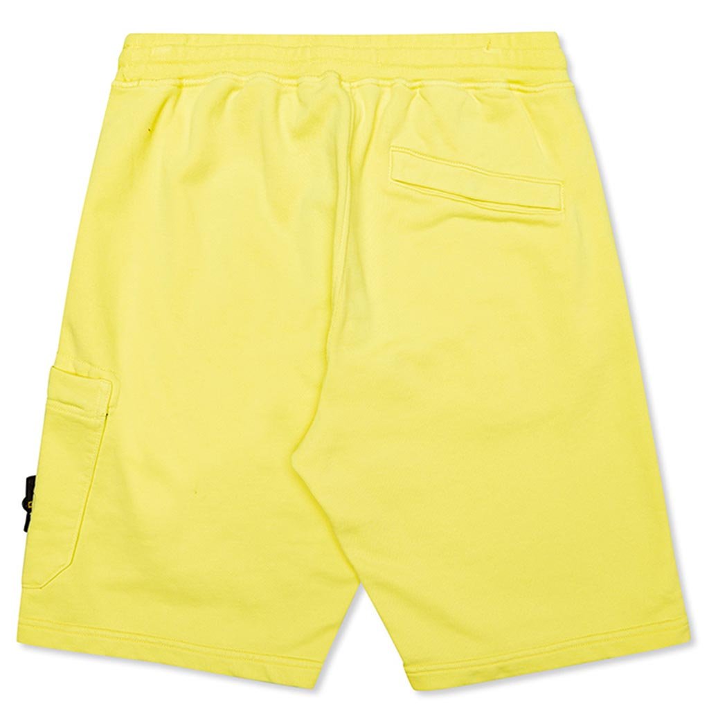 Stone Island Jersey Logo Fleece Shorts - Lemon – Feature