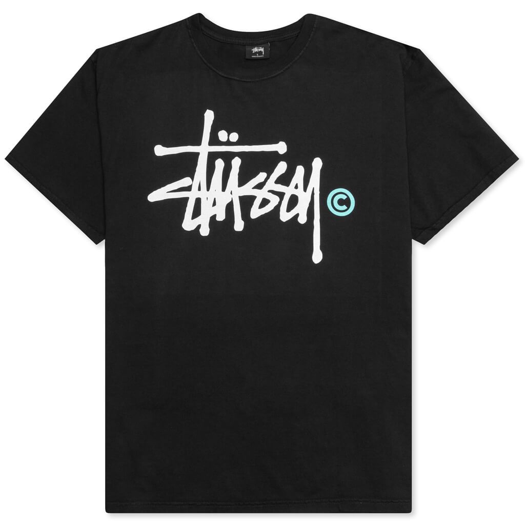 Stussy Basic Logo Pigment Dyed Tee - Black – Feature