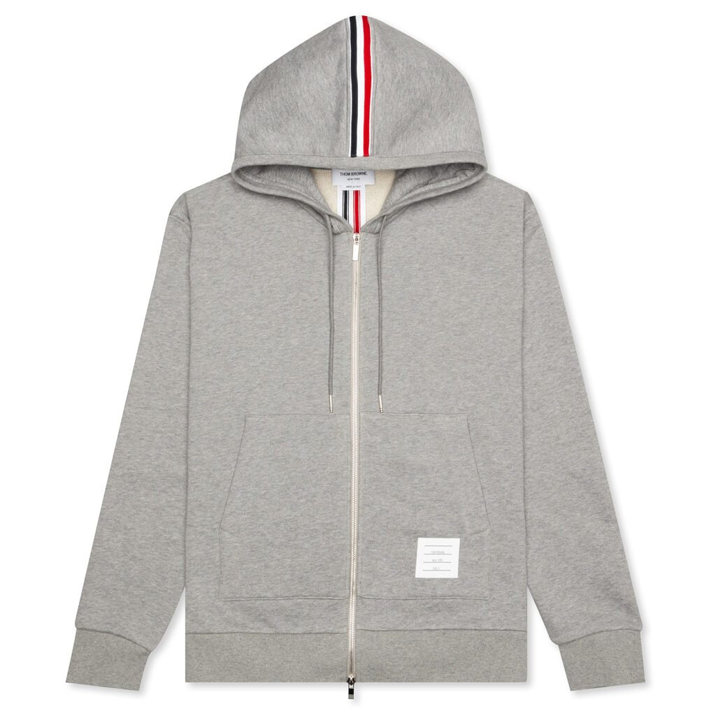 Thom Browne Zip-Up Pullover Hoodie - Light Grey – Feature