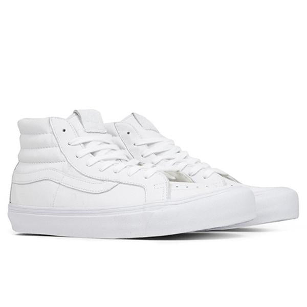 vans vault sk8 hi white leather