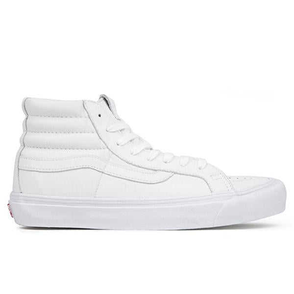 vans vault white leather sk8 hi