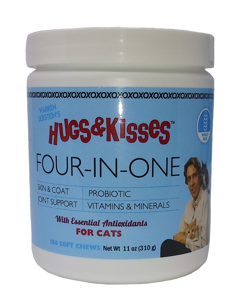Hugs & Kisses Four-In-One Vitamin Mineral Supplement Treats for Cats Small Jar