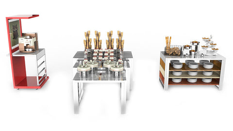 Innov Standard Designer Collection Nestable Buffet Tables, Beverage & Dessert Stations