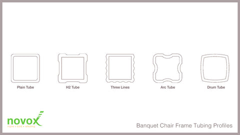 Novox Inc. Banquet Chair Frame Tubing Styles