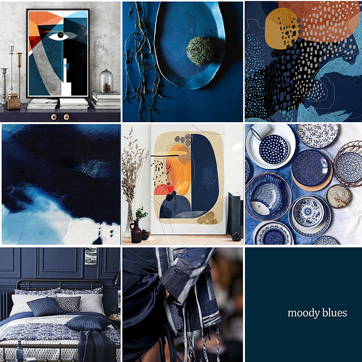 The Blues Run the Game - Moody Blue moodboard | SoulCurryArt