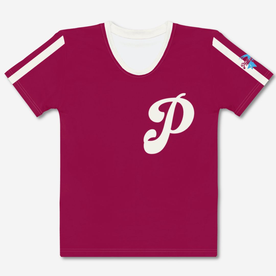 Philadelphia Sillies Womens Maroon Premium Baseball Jersey Tee, Phillies  Inspired