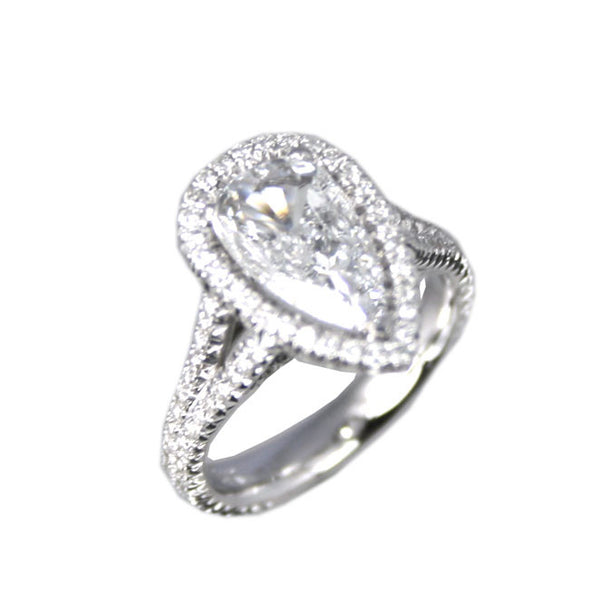 Pear Shape Diamond Engagement Ring – Engagement & Wedding Band ...